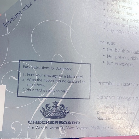 BNIB VINTAGE MODERN FLORAL & PINK PANEL INVITATIONS WITH POLKA RIBBONS 3 SETS/30 - Picture 6 of 8